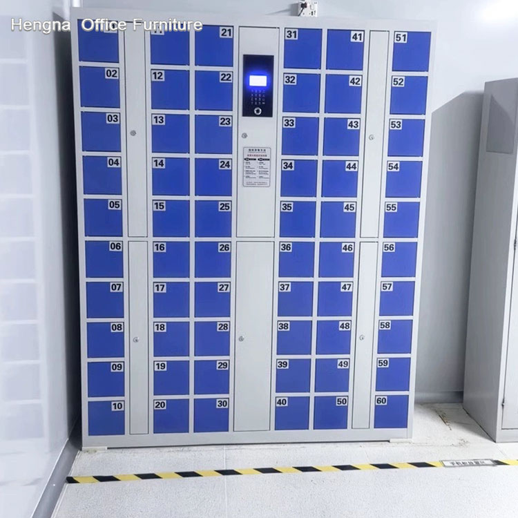 Close-up of Smartphone Charging Locker Close-up of Smartphone Charging Locker