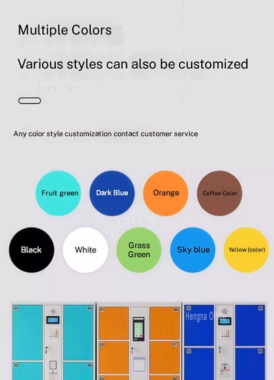 Self-service-bag-deposit-station-blue-white-steel-finish-Hengna