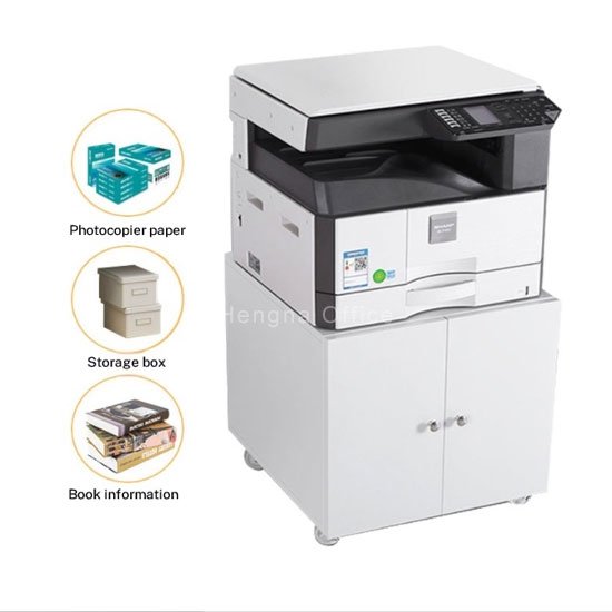 Hengna industrial printer cabinet, warehouse office environment, matte white finish