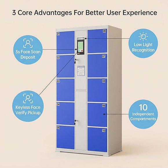 3 advantages for face recognition storage cabinet Face Recognition Locker Saudi Arabia — Vision 2030 Ready Biometric Storage CE Certified