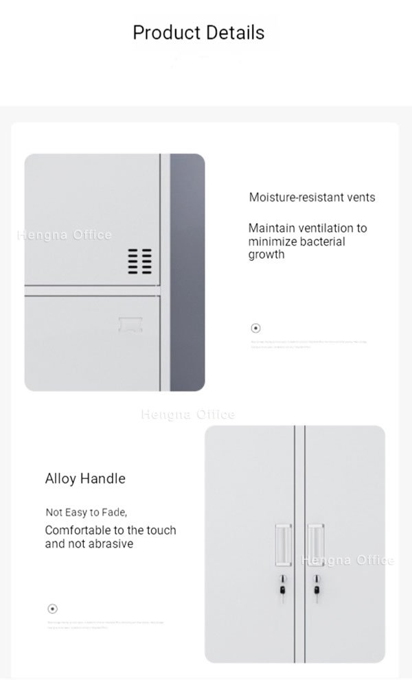 4 door steel locker ventilation slots and recessed alloy handles for school dormitory