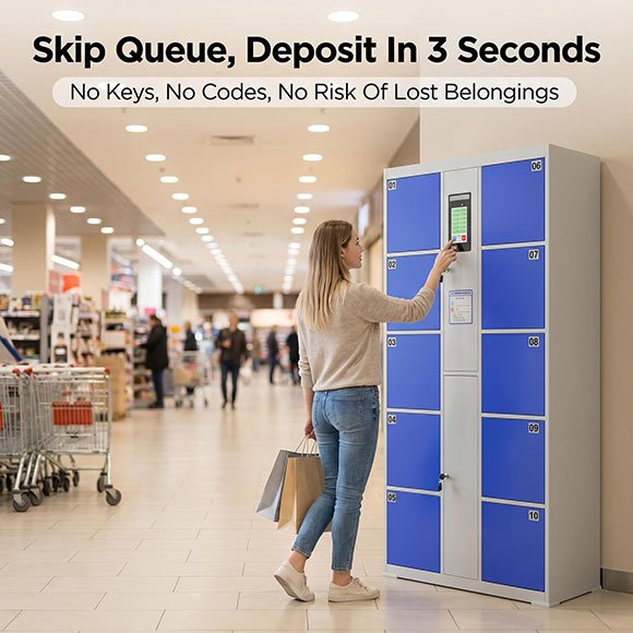 Smart Parcel Locker with Face Scan — Contactless Pickup for E-Commerce and Logistics Hubs