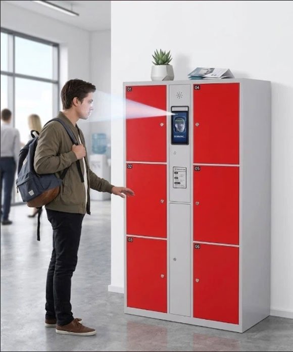 Touchless Biometric Locker for Gym — Face Scan Member Storage No Cards No Keys Required