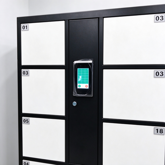 Keyless smart locker open with phone keys and watch stored before an MRI scan